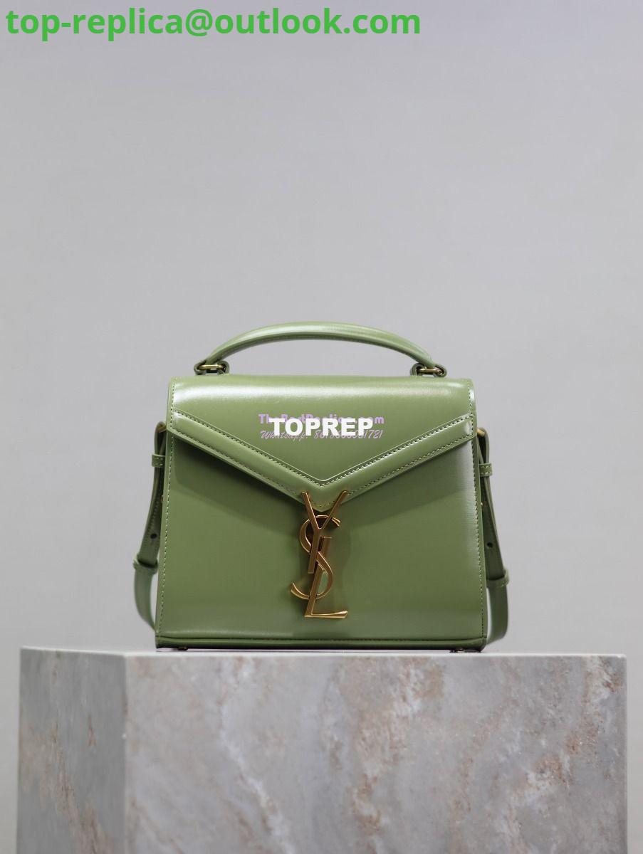 Replica YSL Saint Laurent Cassandra Mini Top Handle Bag In Smooth Shiny Leather 602716 Avocada Replica YSL Saint Laurent Cassandra Mini Top Handle Bag In Smooth Shiny Leather 602716 Avocada