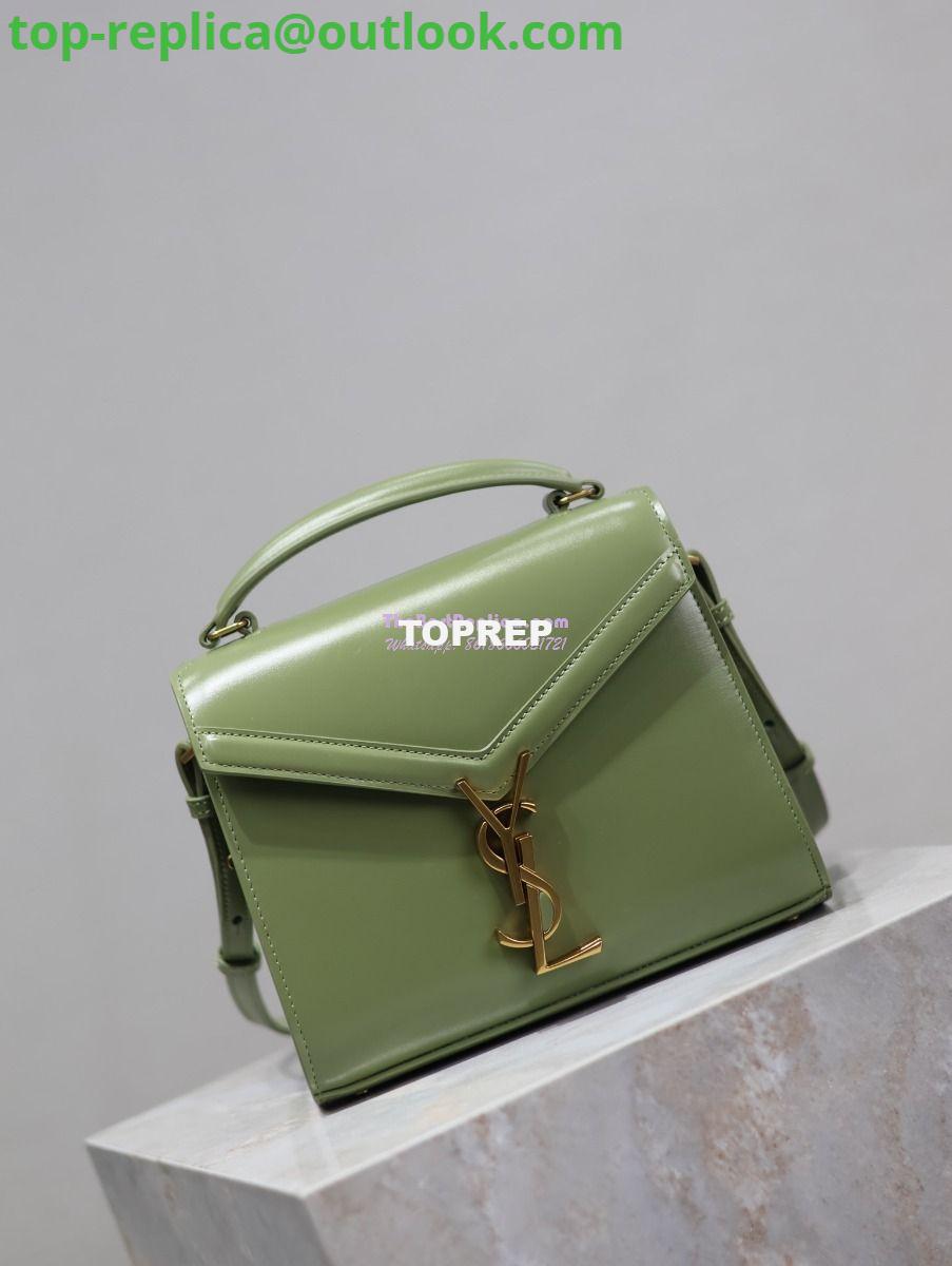 Replica YSL Saint Laurent Cassandra Mini Top Handle Bag In Smooth Shiny Leather 602716 Avocada 2 Replica YSL Saint Laurent Cassandra Mini Top Handle Bag In Smooth Shiny Leather 602716 Avocada 2
