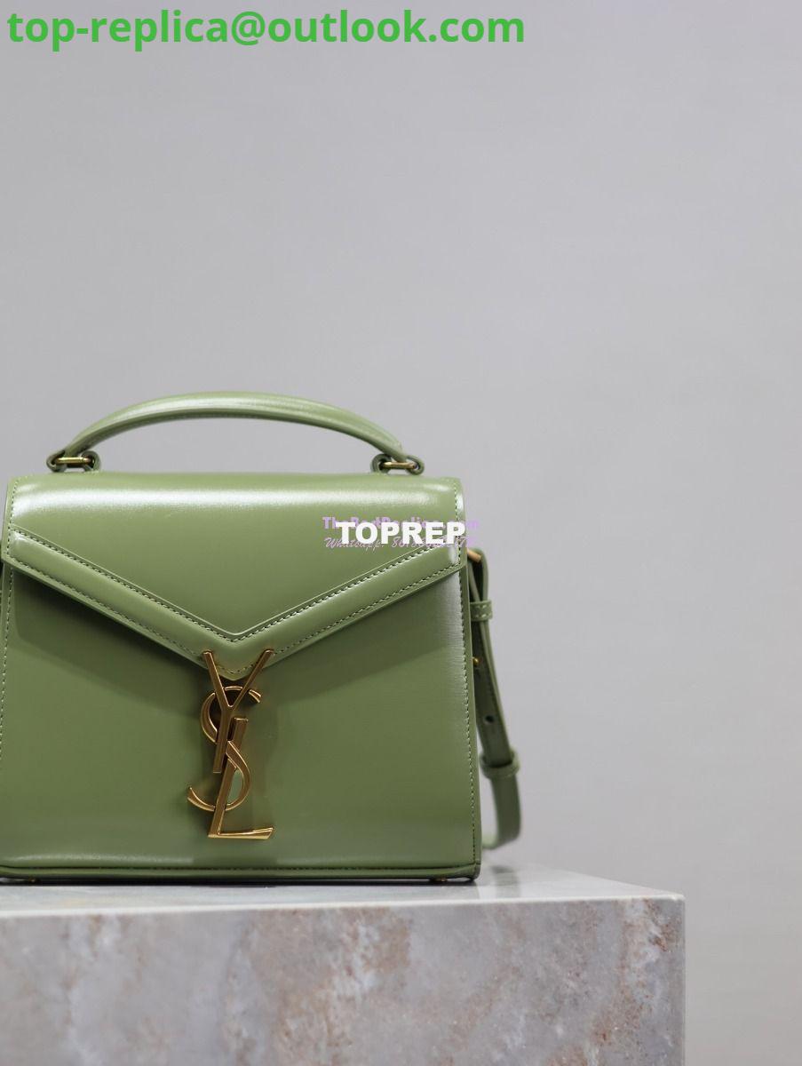 Replica YSL Saint Laurent Cassandra Mini Top Handle Bag In Smooth Shiny Leather 602716 Avocada 3 Replica YSL Saint Laurent Cassandra Mini Top Handle Bag In Smooth Shiny Leather 602716 Avocada 3