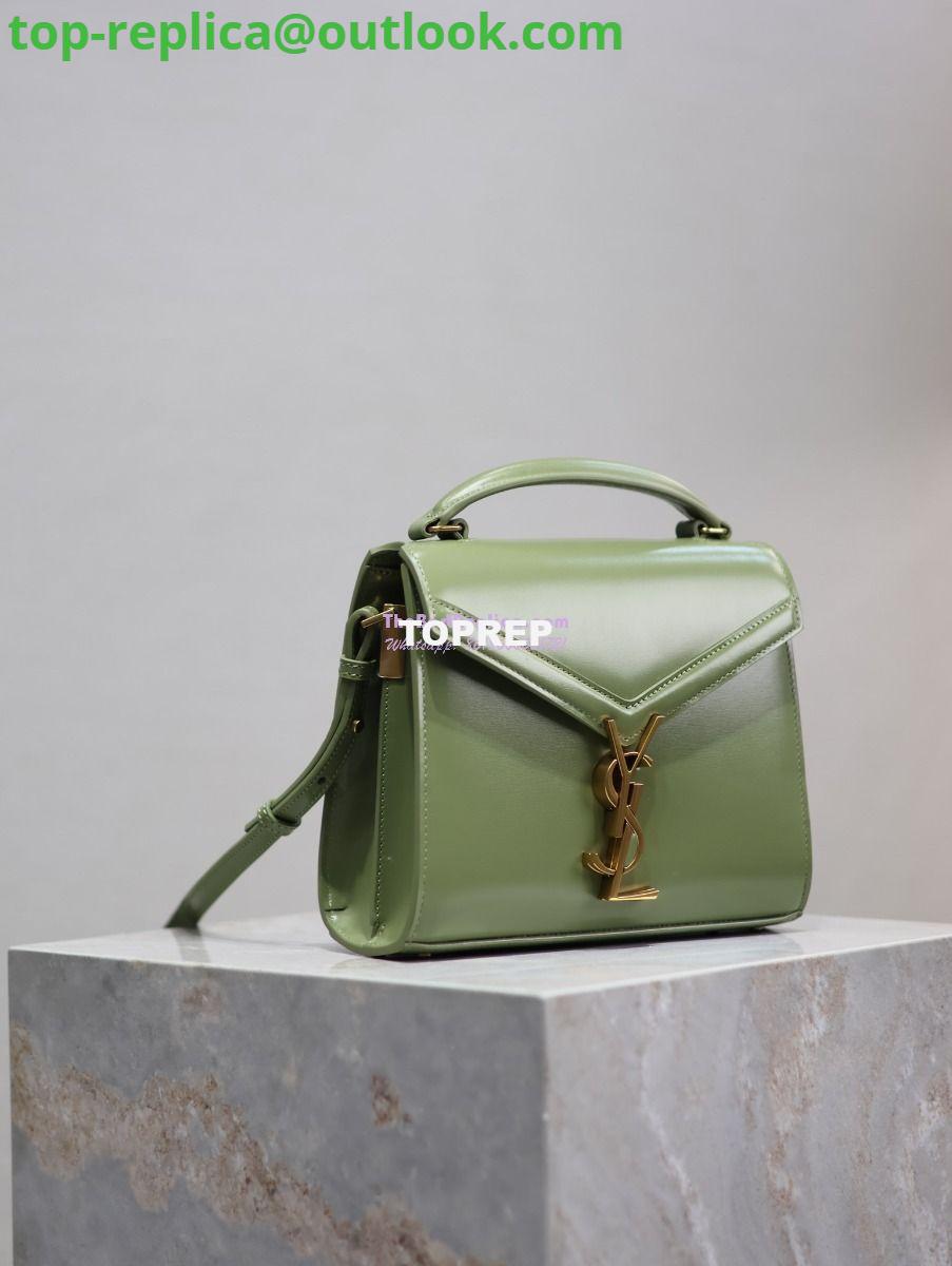Replica YSL Saint Laurent Cassandra Mini Top Handle Bag In Smooth Shiny Leather 602716 Avocada 4 Replica YSL Saint Laurent Cassandra Mini Top Handle Bag In Smooth Shiny Leather 602716 Avocada 4