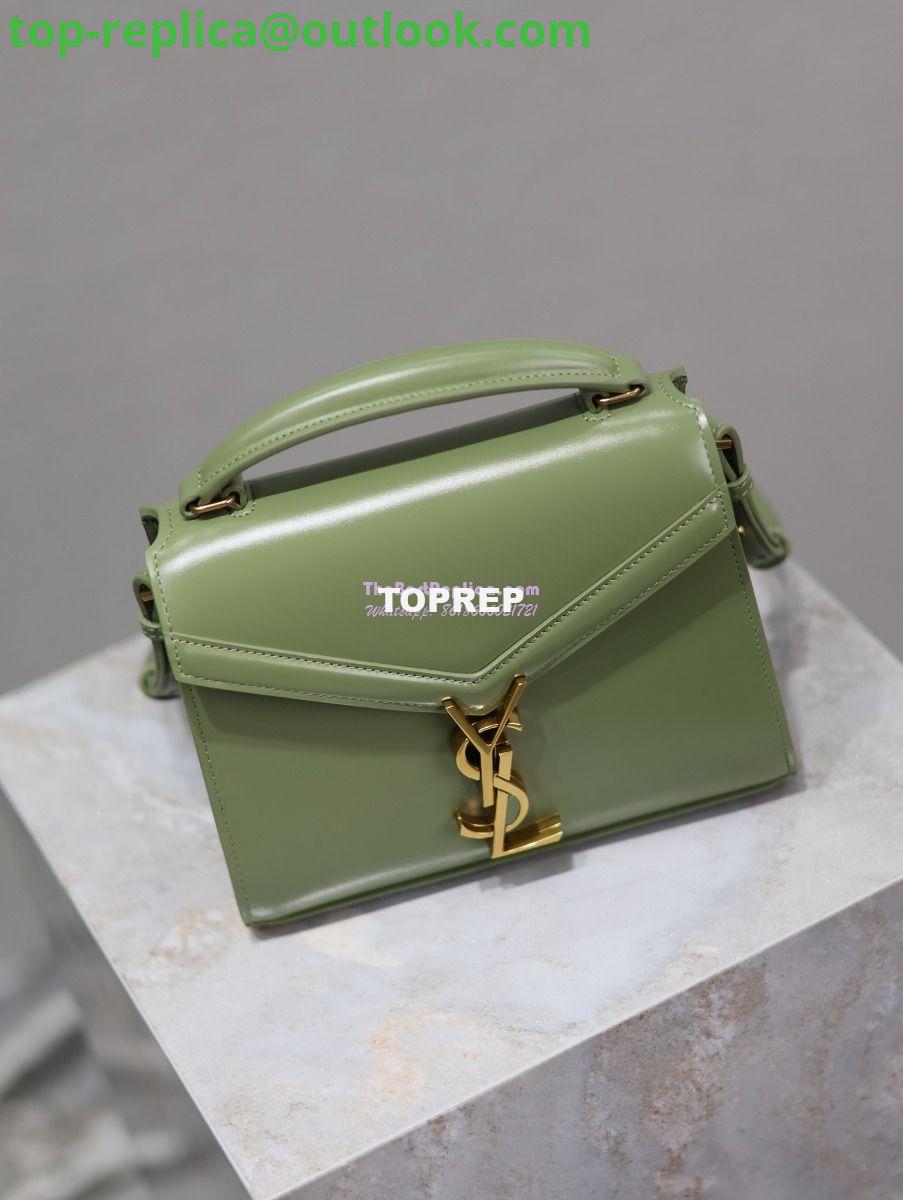 Replica YSL Saint Laurent Cassandra Mini Top Handle Bag In Smooth Shiny Leather 602716 Avocada 10 Replica YSL Saint Laurent Cassandra Mini Top Handle Bag In Smooth Shiny Leather 602716 Avocada 10