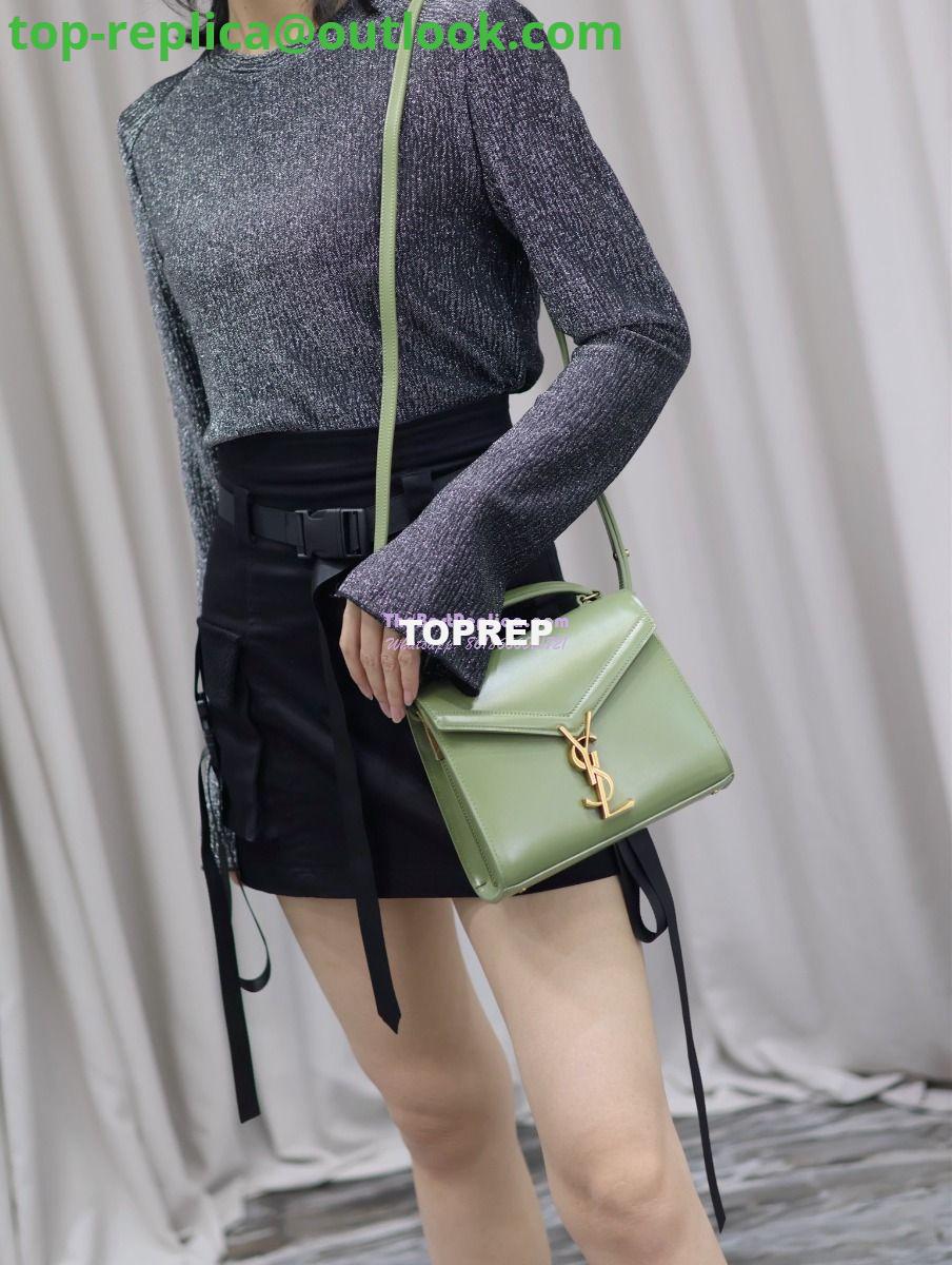 Replica YSL Saint Laurent Cassandra Mini Top Handle Bag In Smooth Shiny Leather 602716 Avocada 17 Replica YSL Saint Laurent Cassandra Mini Top Handle Bag In Smooth Shiny Leather 602716 Avocada 17