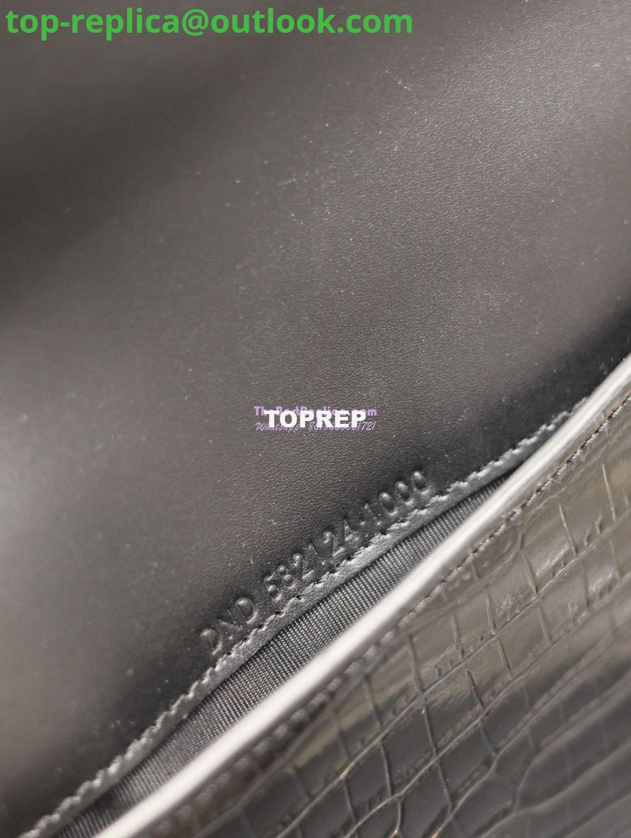 Replica Saint Laurent YSL Uptown Large Wallet in Crocodile-Embossed Shiny Leather black 582124 14 Replica Saint Laurent YSL Uptown Large Wallet in Crocodile-Embossed Shiny Leather black 582124 14