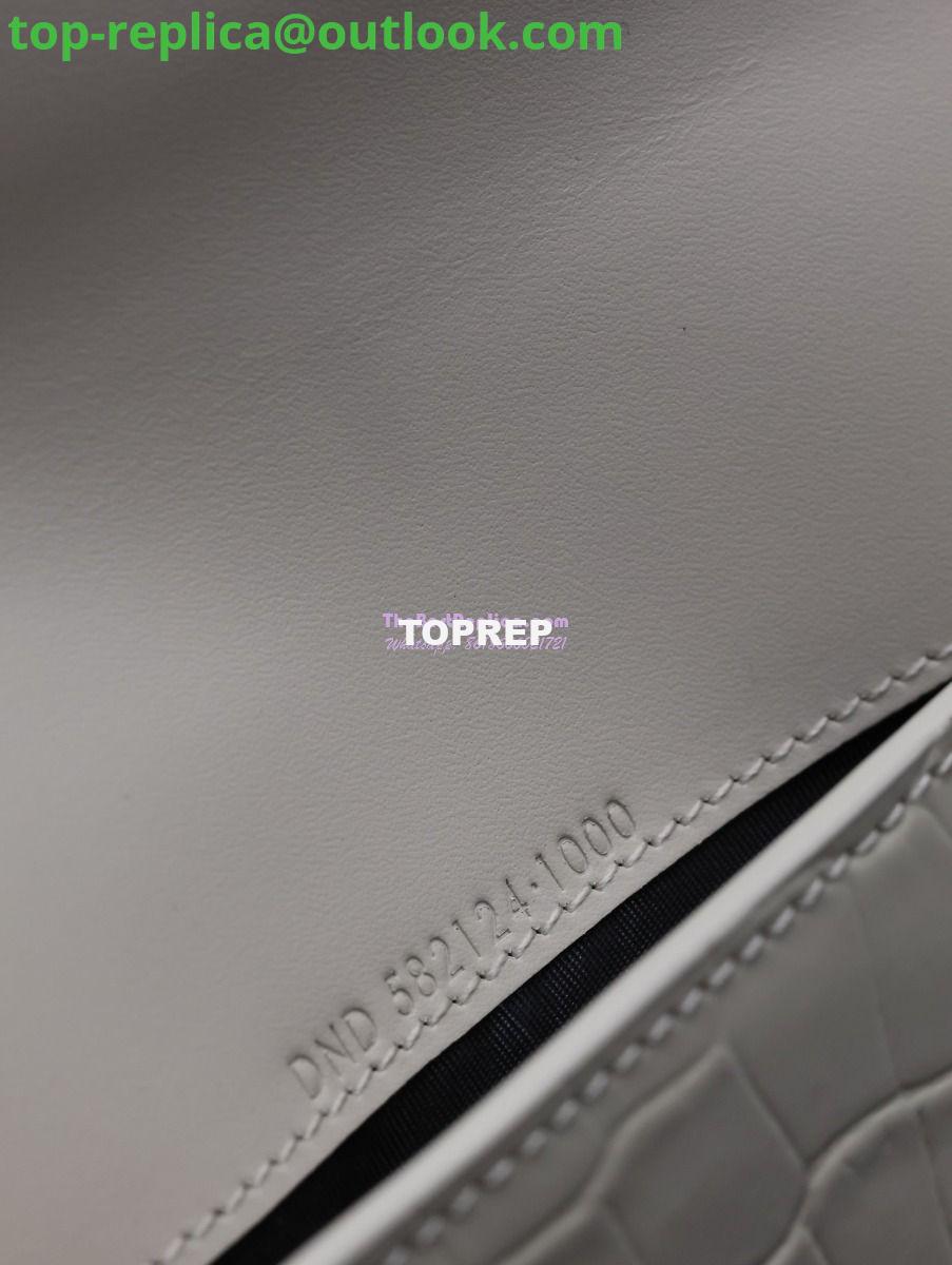 Replica Saint Laurent YSL Uptown Large Wallet in Crocodile-Embossed Shiny Leather white 10 Replica Saint Laurent YSL Uptown Large Wallet in Crocodile-Embossed Shiny Leather white 10