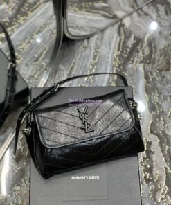 Replica YSL Saint Laurent Niki Body Bag In Crinkled Vintage Leather 577124