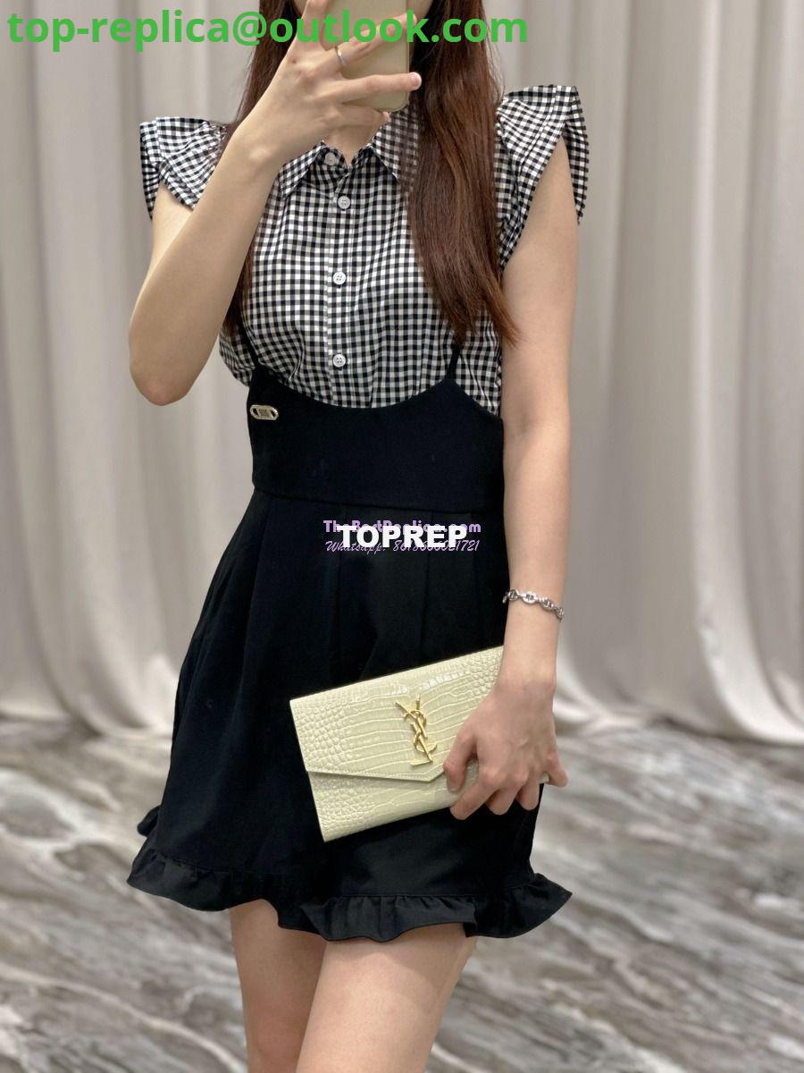 Replica Saint Laurent YSL Uptown Large Wallet in Crocodile-Embossed Shiny Leather white 15 Replica Saint Laurent YSL Uptown Large Wallet in Crocodile-Embossed Shiny Leather white 15