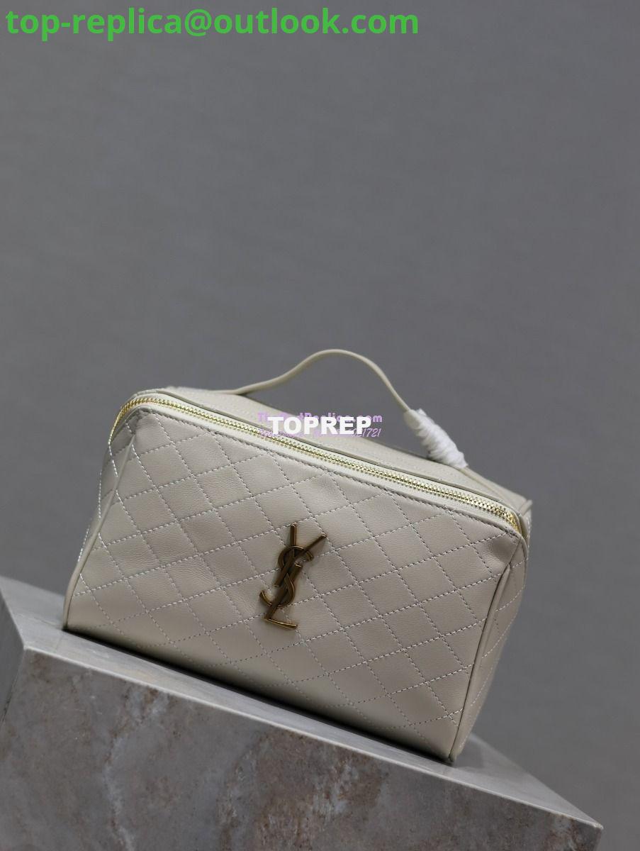 Replica Saint Laurent YSL Gaby Vanity Case In Quilted Lambskin 7531711 Blanc 2 Replica Saint Laurent YSL Gaby Vanity Case In Quilted Lambskin 7531711 Blanc 2