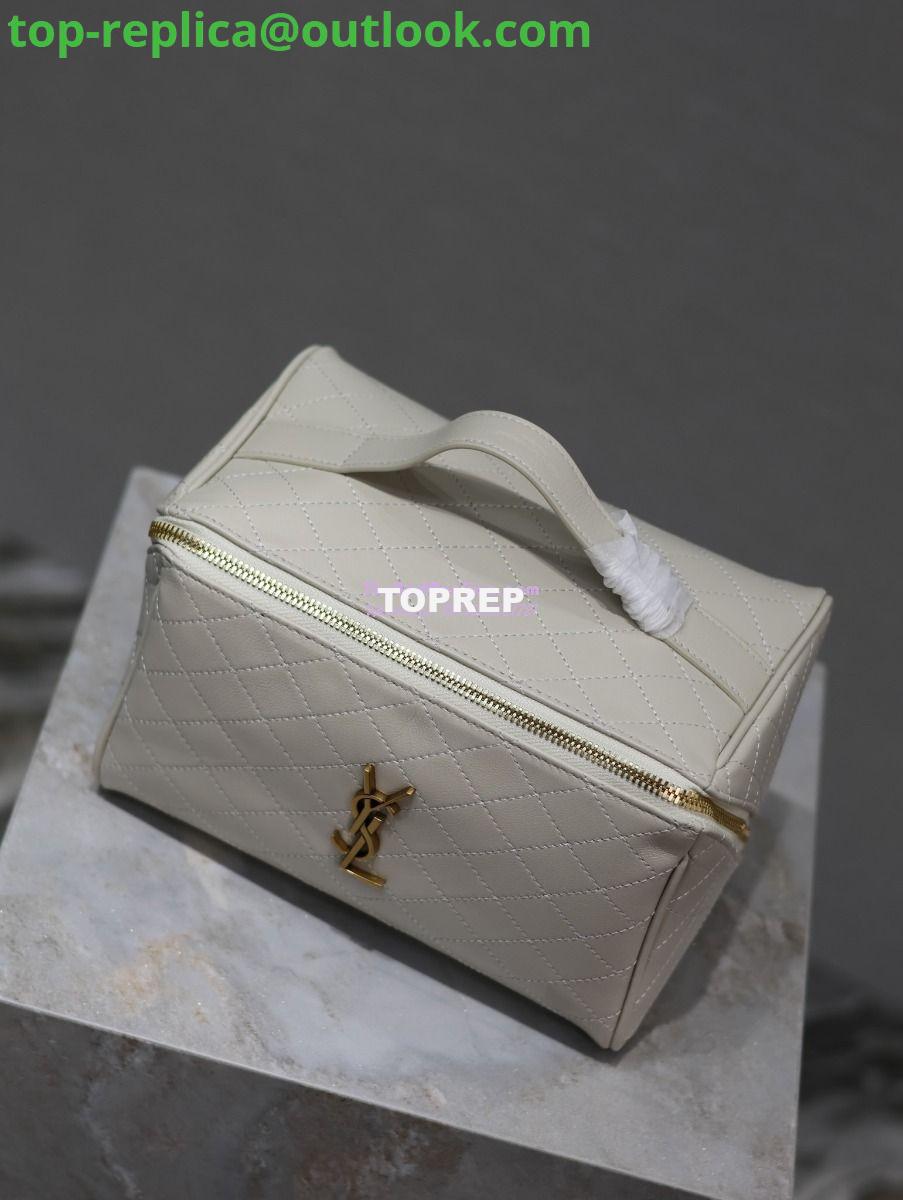 Replica Saint Laurent YSL Gaby Vanity Case In Quilted Lambskin 7531711 Blanc 3 Replica Saint Laurent YSL Gaby Vanity Case In Quilted Lambskin 7531711 Blanc 3
