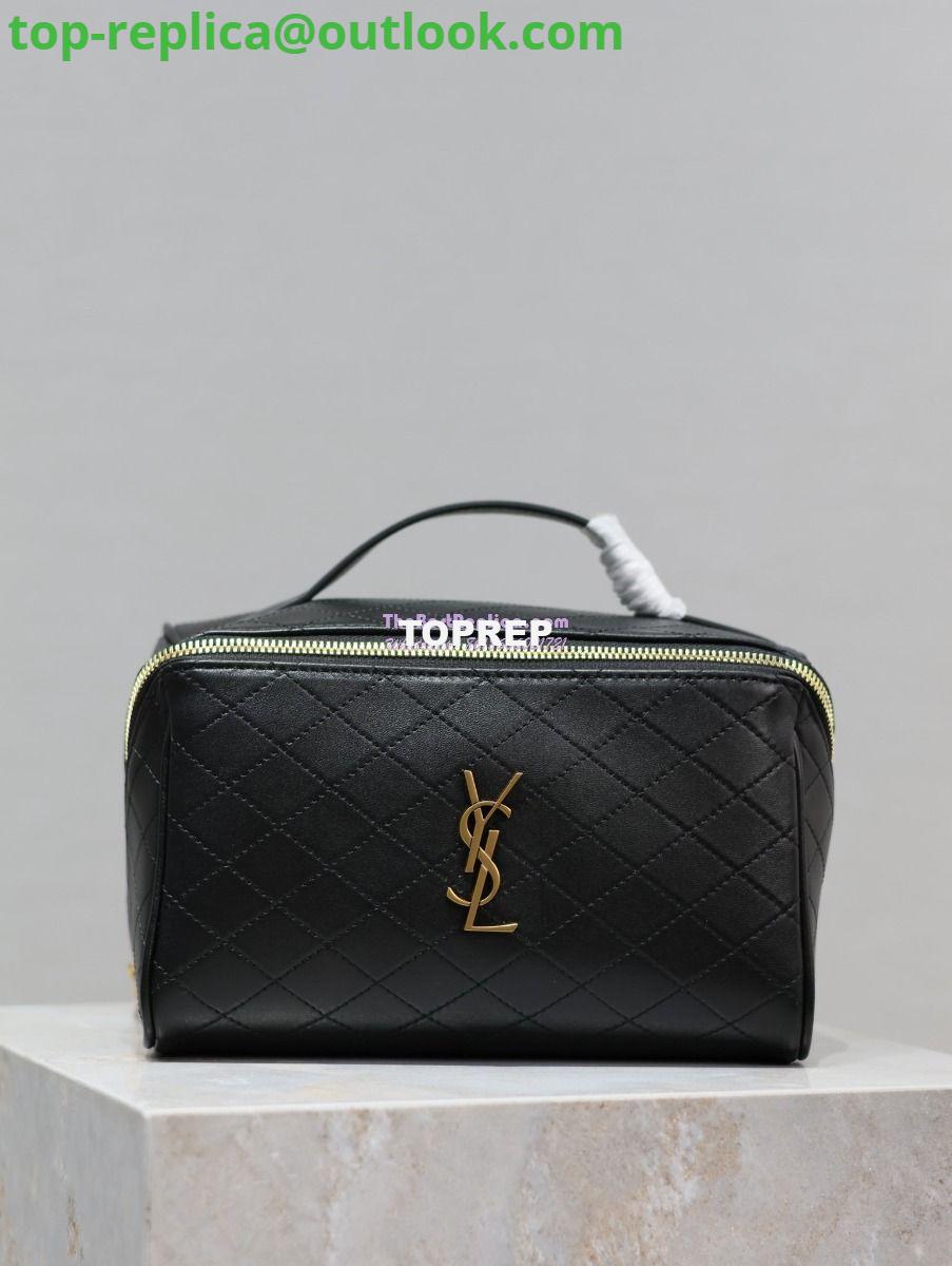 Replica Saint Laurent YSL Gaby Vanity Case In Quilted Lambskin 7531711 Black Replica Saint Laurent YSL Gaby Vanity Case In Quilted Lambskin 7531711 Black
