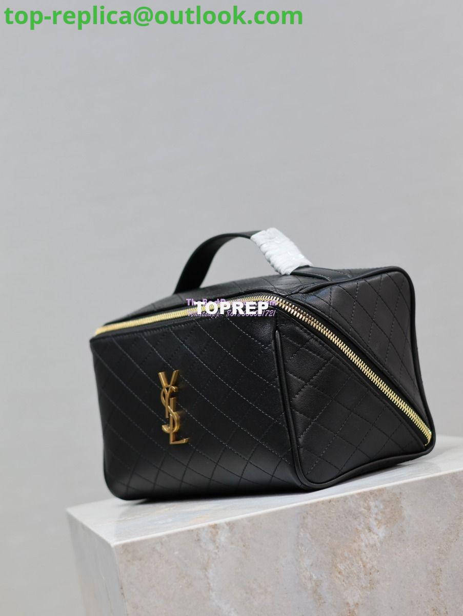 Replica Saint Laurent YSL Gaby Vanity Case In Quilted Lambskin 7531711 Black 3 Replica Saint Laurent YSL Gaby Vanity Case In Quilted Lambskin 7531711 Black 3