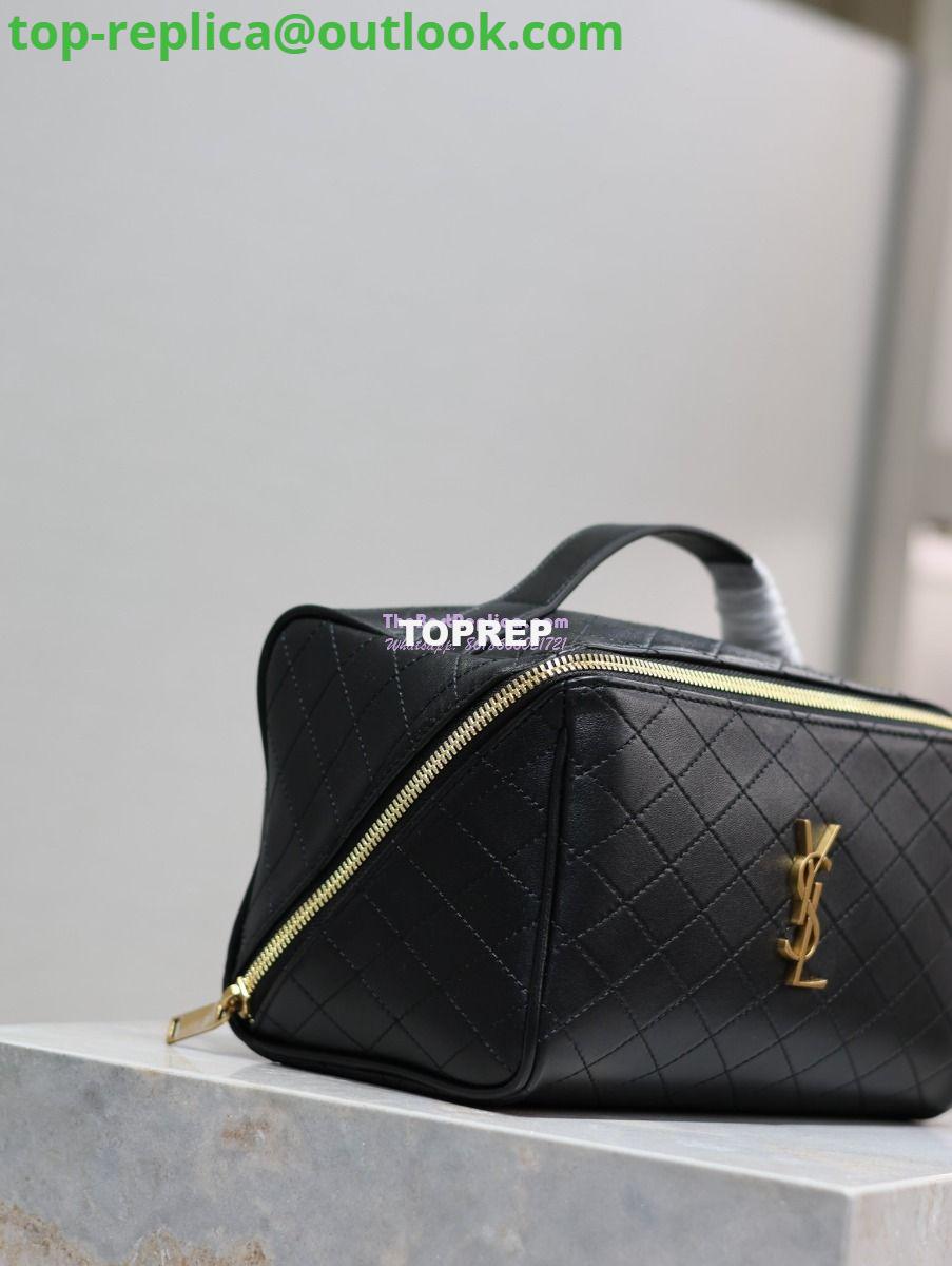 Replica Saint Laurent YSL Gaby Vanity Case In Quilted Lambskin 7531711 Black 4 Replica Saint Laurent YSL Gaby Vanity Case In Quilted Lambskin 7531711 Black 4