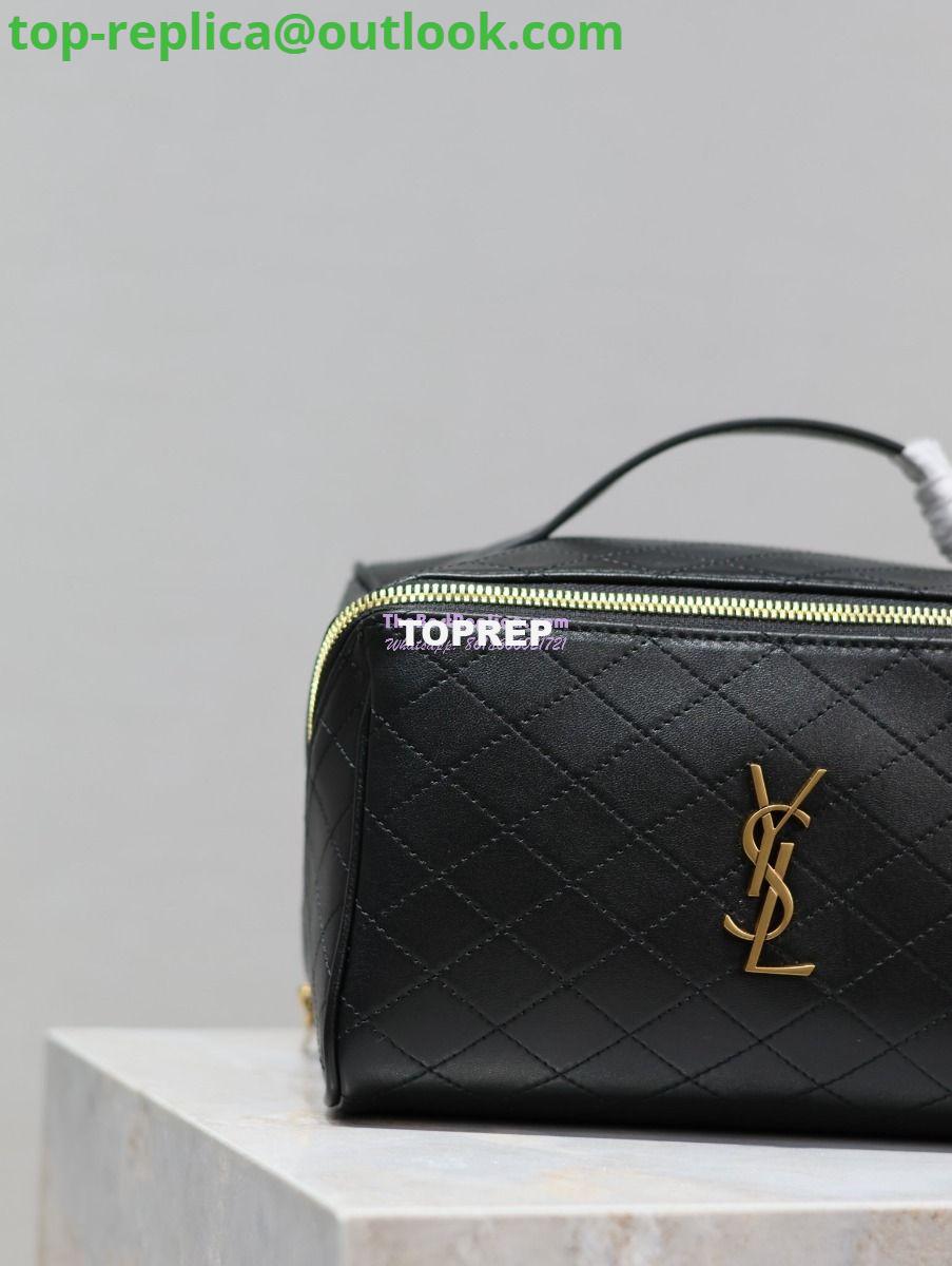 Replica Saint Laurent YSL Gaby Vanity Case In Quilted Lambskin 7531711 Black 5 Replica Saint Laurent YSL Gaby Vanity Case In Quilted Lambskin 7531711 Black 5