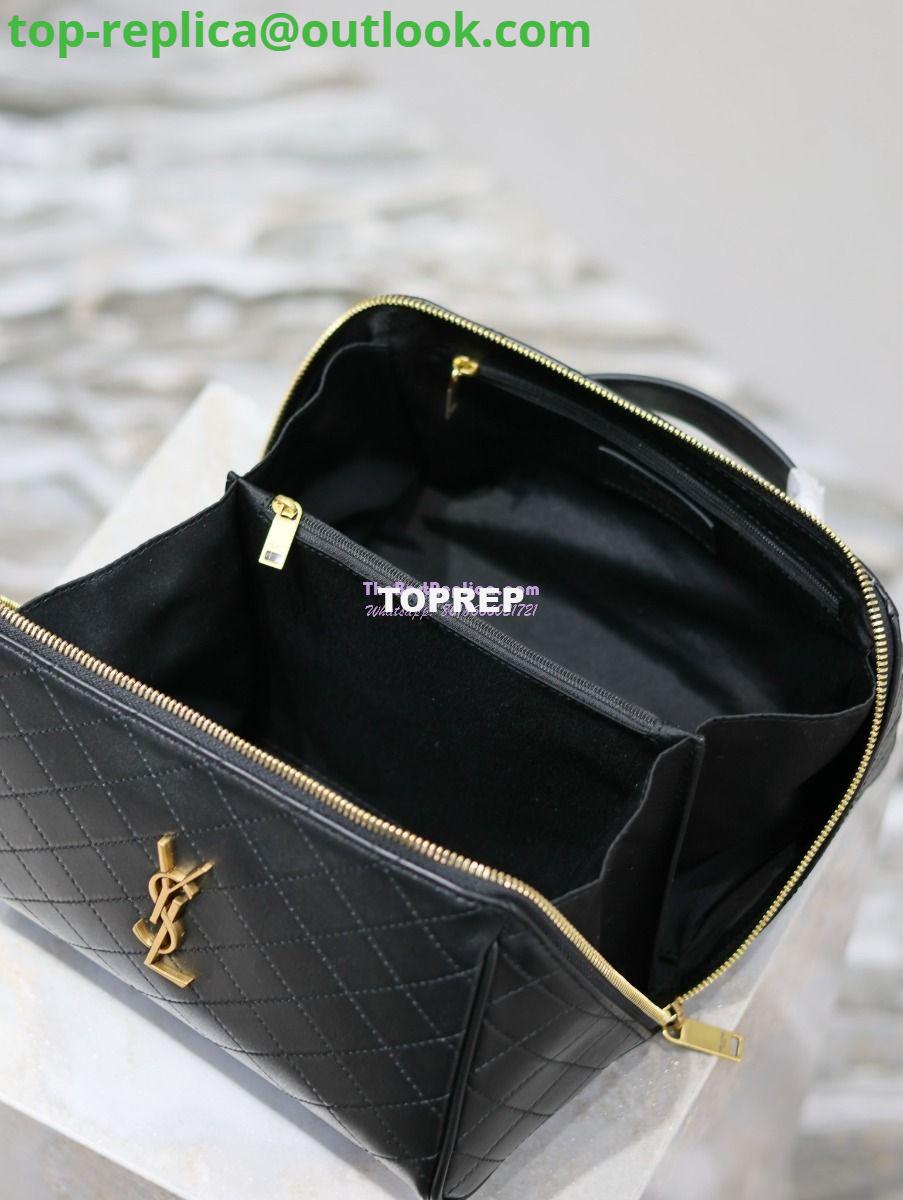Replica Saint Laurent YSL Gaby Vanity Case In Quilted Lambskin 7531711 Black 10 Replica Saint Laurent YSL Gaby Vanity Case In Quilted Lambskin 7531711 Black 10