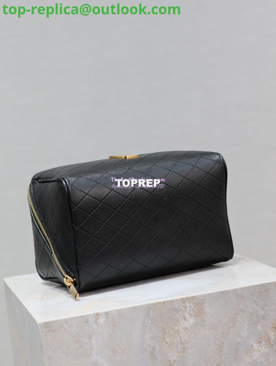 Replica Saint Laurent YSL Gaby Vanity Case In Quilted Lambskin 7531711 Black 15 Replica Saint Laurent YSL Gaby Vanity Case In Quilted Lambskin 7531711 Black 15