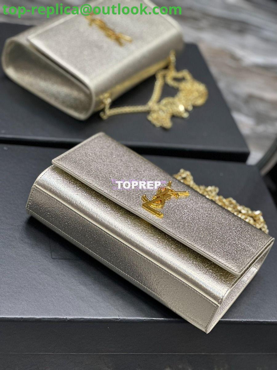 Replica YSL Saint Laurent Medium Kate Chain Bag In Pale Gold Metallic Calfskin 364021 8 Replica YSL Saint Laurent Medium Kate Chain Bag In Pale Gold Metallic Calfskin 364021 8