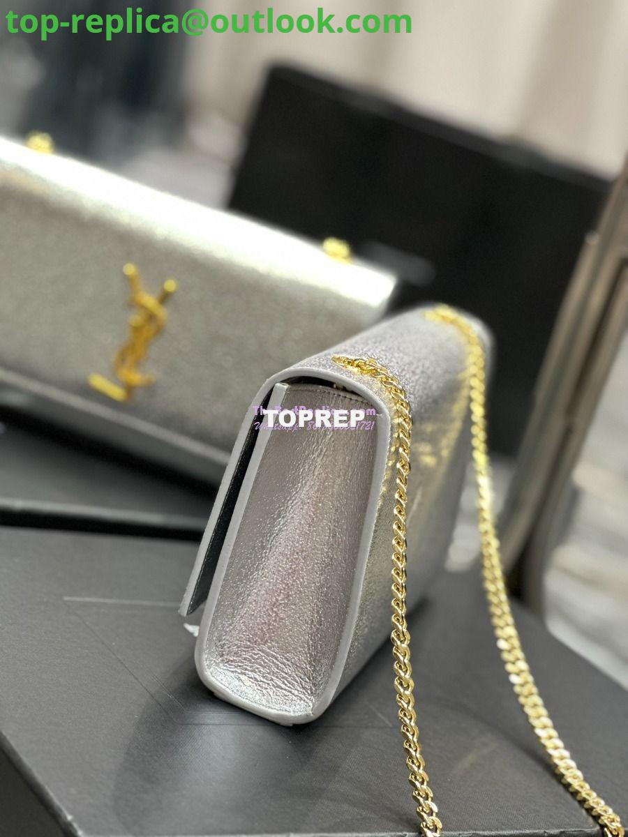Replica YSL Saint Laurent Medium Kate Chain Bag In Silver Metallic Calfskin 364021 7 Replica YSL Saint Laurent Medium Kate Chain Bag In Silver Metallic Calfskin 364021 7