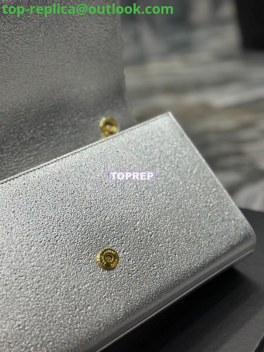 Replica YSL Saint Laurent Medium Kate Chain Bag In Silver Metallic Calfskin 364021 11 Replica YSL Saint Laurent Medium Kate Chain Bag In Silver Metallic Calfskin 364021 11
