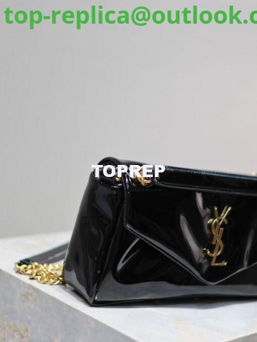 Replica Saint Laurent YSL Calypso In Patent Leather 734153 Black 5