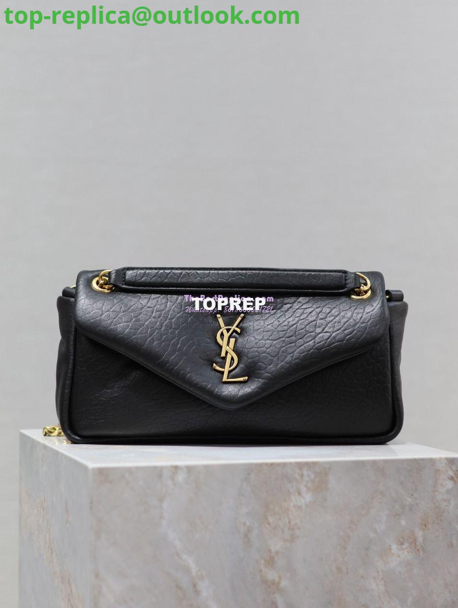 Replica Saint Laurent YSL Calypso In Grained Lambskin 734153 Black Replica Saint Laurent YSL Calypso In Grained Lambskin 734153 Black