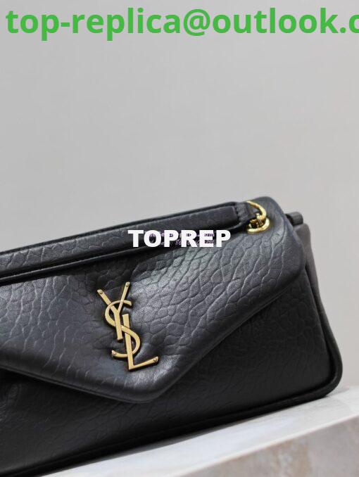 Replica Saint Laurent YSL Calypso In Grained Lambskin 734153 Black 2