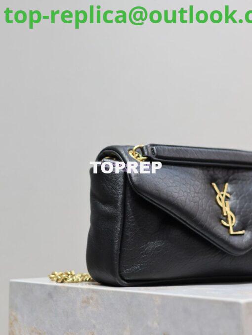 Replica Saint Laurent YSL Calypso In Grained Lambskin 734153 Black 4