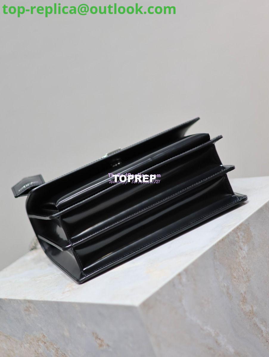 Replica YSL Saint Laurent Medium Sunset Satchel In Patent Leather 634723 Black 8 Replica YSL Saint Laurent Medium Sunset Satchel In Patent Leather 634723 Black 8