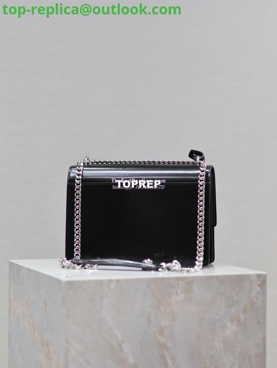 Replica YSL Saint Laurent Medium Sunset Satchel In Patent Leather 634723 Black 10 Replica YSL Saint Laurent Medium Sunset Satchel In Patent Leather 634723 Black 10
