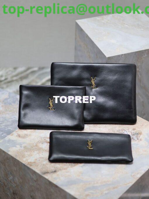 Replica Saint Laurent YSL Calypso Pouch In Lambskin S/L 765025 778943 Black