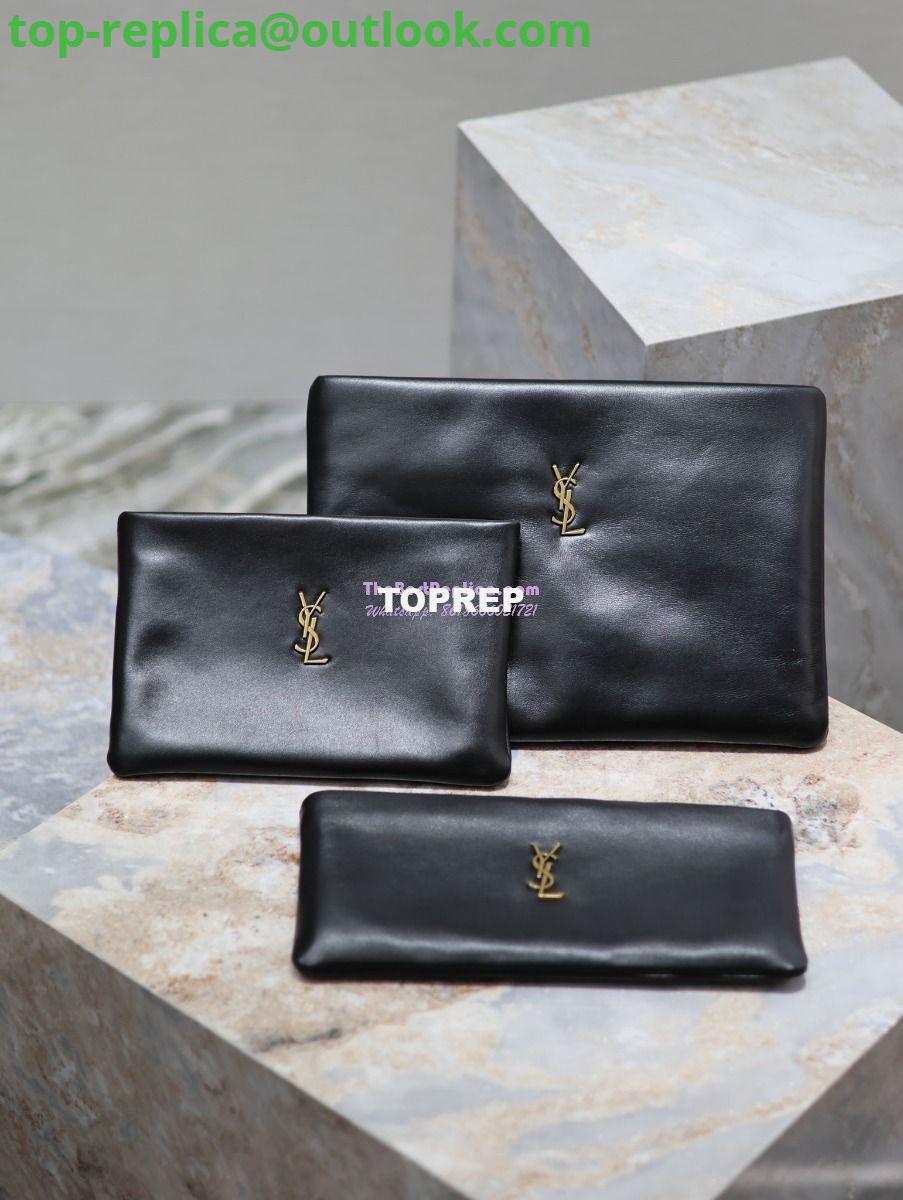 Replica Saint Laurent YSL Calypso Pouch In Lambskin S/L 765025 778943 Black Replica Saint Laurent YSL Calypso Pouch In Lambskin S/L 765025 778943 Black