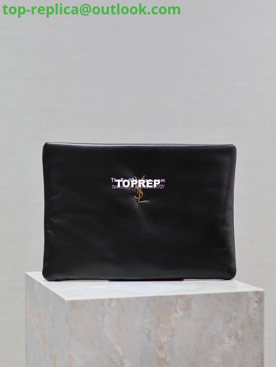 Replica Saint Laurent YSL Calypso Pouch In Lambskin S/L 765025 778943 Black 12 Replica Saint Laurent YSL Calypso Pouch In Lambskin S/L 765025 778943 Black 12