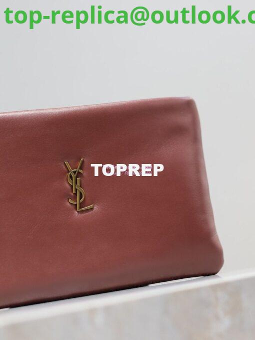 Replica Saint Laurent YSL Calypso Pouch In Lambskin S/L 765025 778943 Rouge Merlot 9