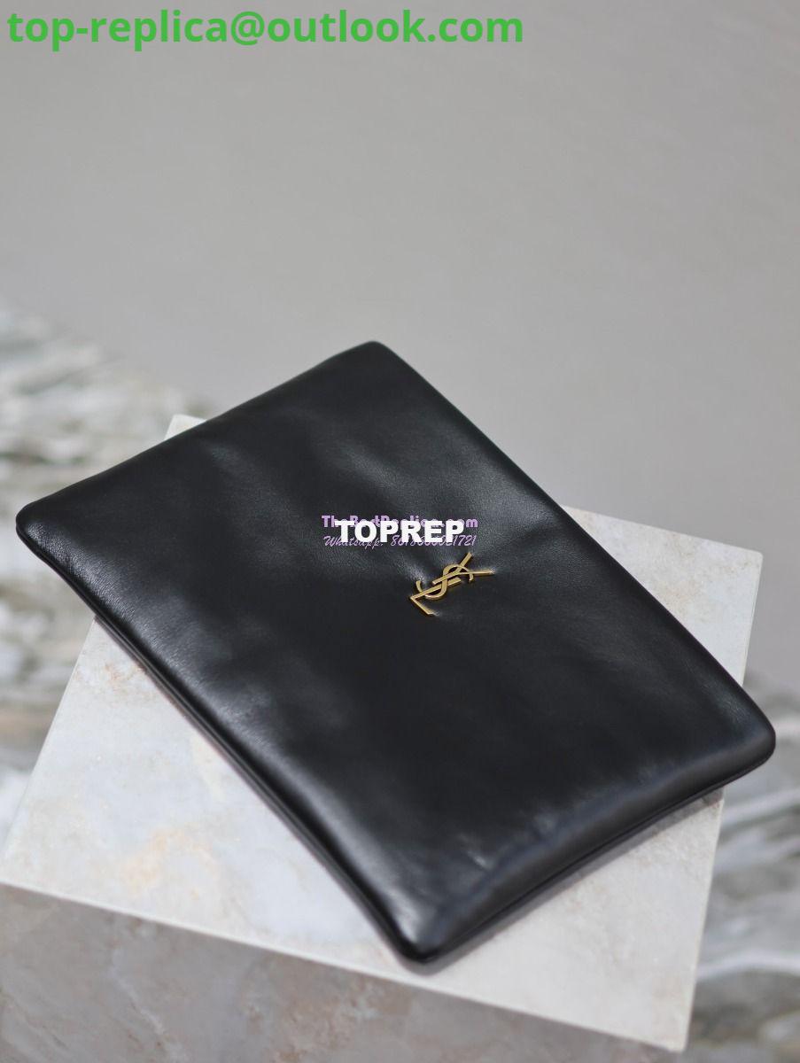 Replica Saint Laurent YSL Calypso Pouch In Lambskin S/L 765025 778943 Black 13 Replica Saint Laurent YSL Calypso Pouch In Lambskin S/L 765025 778943 Black 13