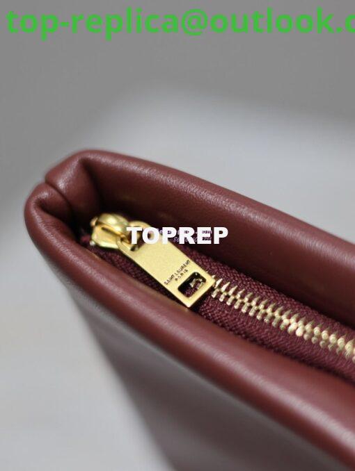 Replica Saint Laurent YSL Calypso Pouch In Lambskin S/L 765025 778943 Rouge Merlot 12