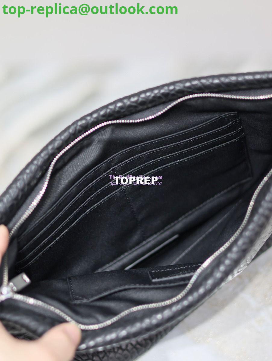 Replica Saint Laurent YSL Logo-Debossed Textured-Leather Pouch In Lambskin S/L 779526 779512 Black 13 Replica Saint Laurent YSL Logo-Debossed Textured-Leather Pouch In Lambskin S/L 779526 779512 Black 13