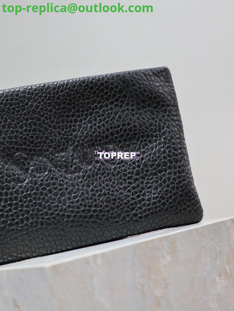 Replica Saint Laurent YSL Logo-Debossed Textured-Leather Pouch In Lambskin S/L 779526 779512 Black 14 Replica Saint Laurent YSL Logo-Debossed Textured-Leather Pouch In Lambskin S/L 779526 779512 Black 14