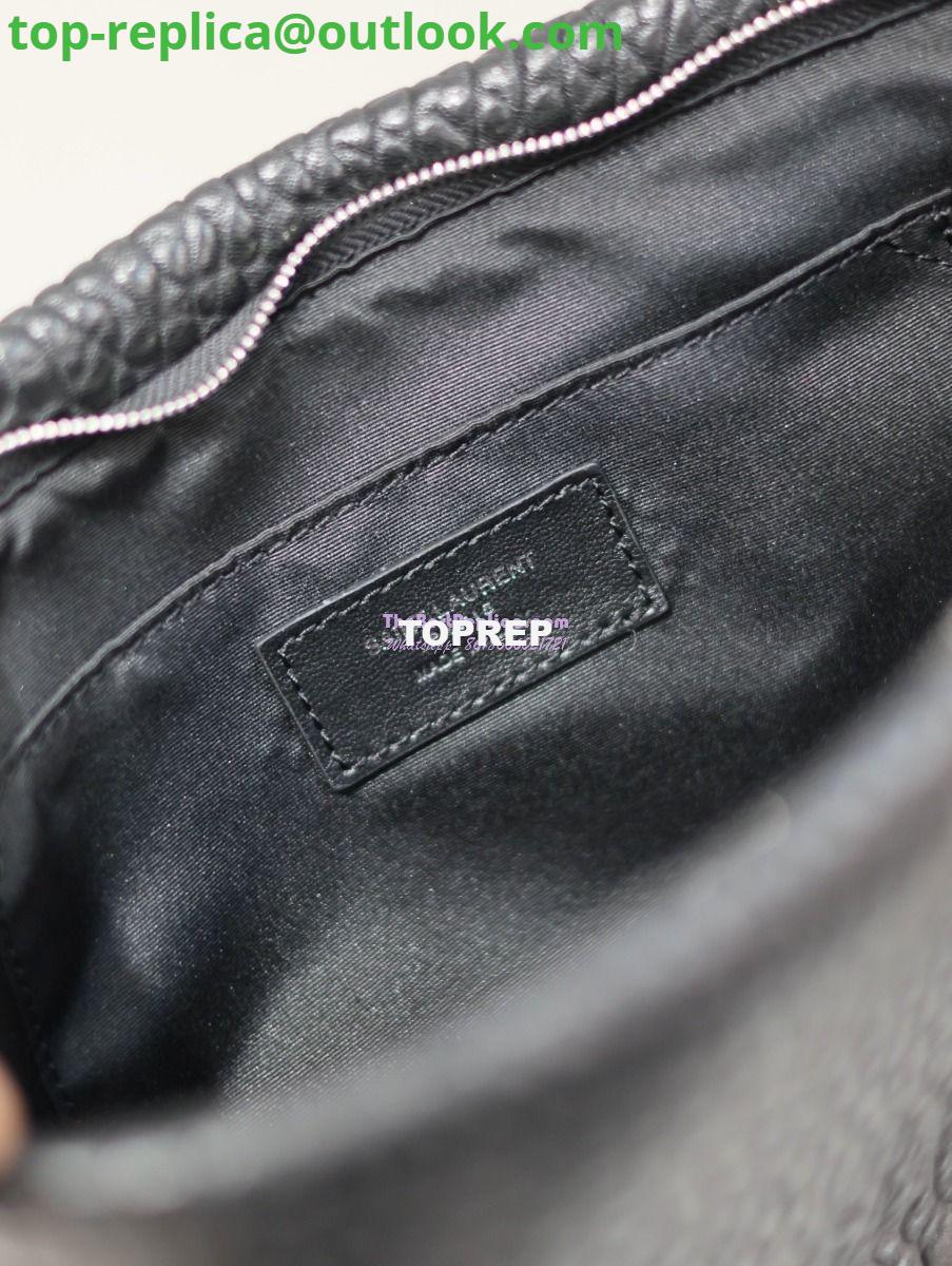 Replica Saint Laurent YSL Logo-Debossed Textured-Leather Pouch In Lambskin S/L 779526 779512 Black 19 Replica Saint Laurent YSL Logo-Debossed Textured-Leather Pouch In Lambskin S/L 779526 779512 Black 19