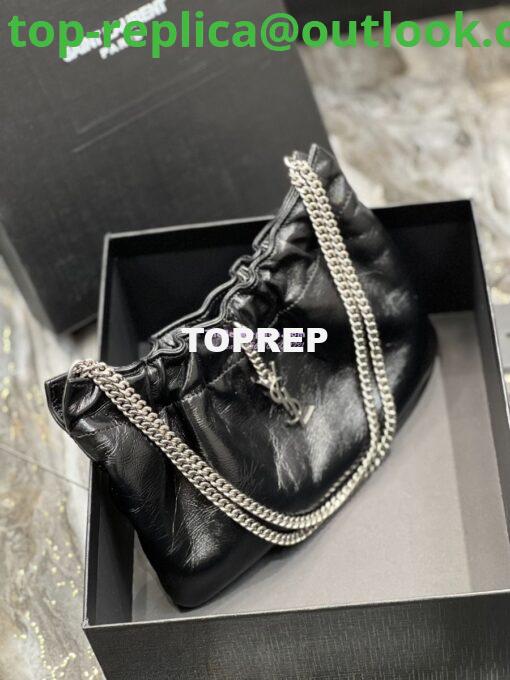 Replica YSL Saint Laurent Pac Pac Ruched Hobo bag 681632 Black 7