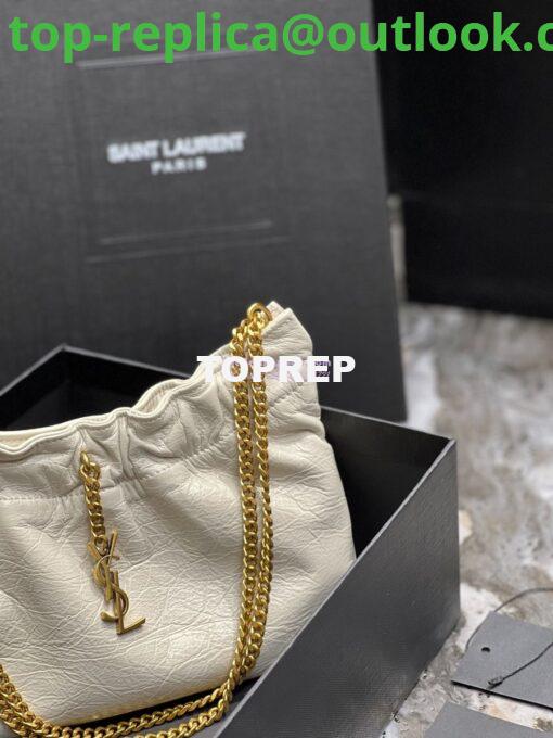 Replica YSL Saint Laurent Pac Pac Ruched Hobo bag 681632 Creme 5