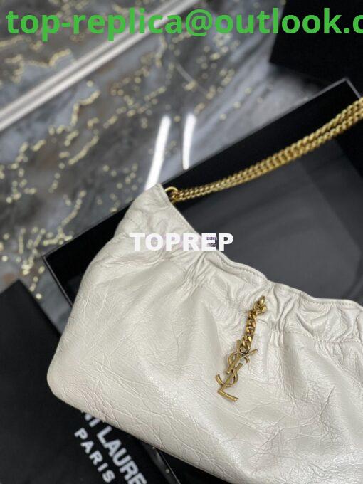 Replica YSL Saint Laurent Pac Pac Ruched Hobo bag 681632 Creme 8