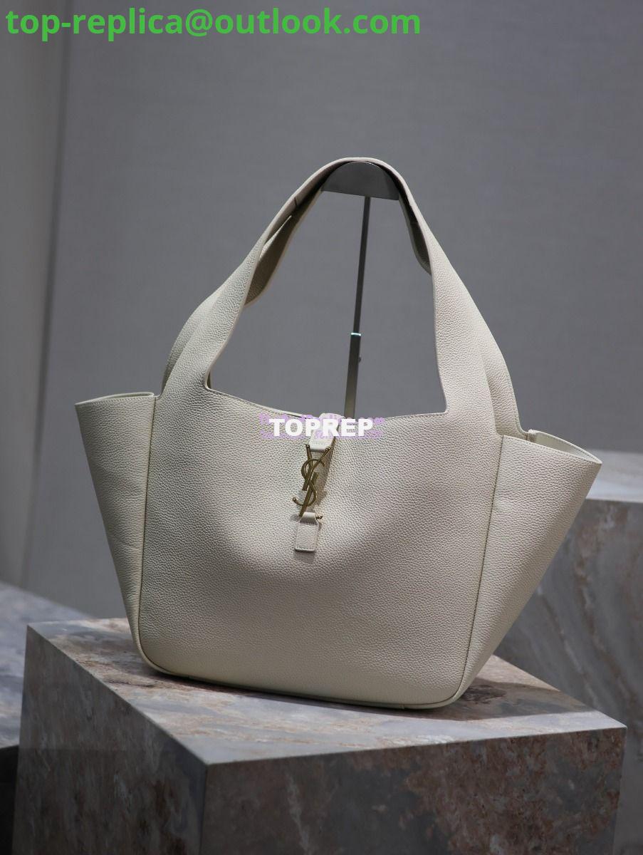 Replica YSL Saint Laurent Bea In Grained Leather 763435 White 3 Replica YSL Saint Laurent Bea In Grained Leather 763435 White 3