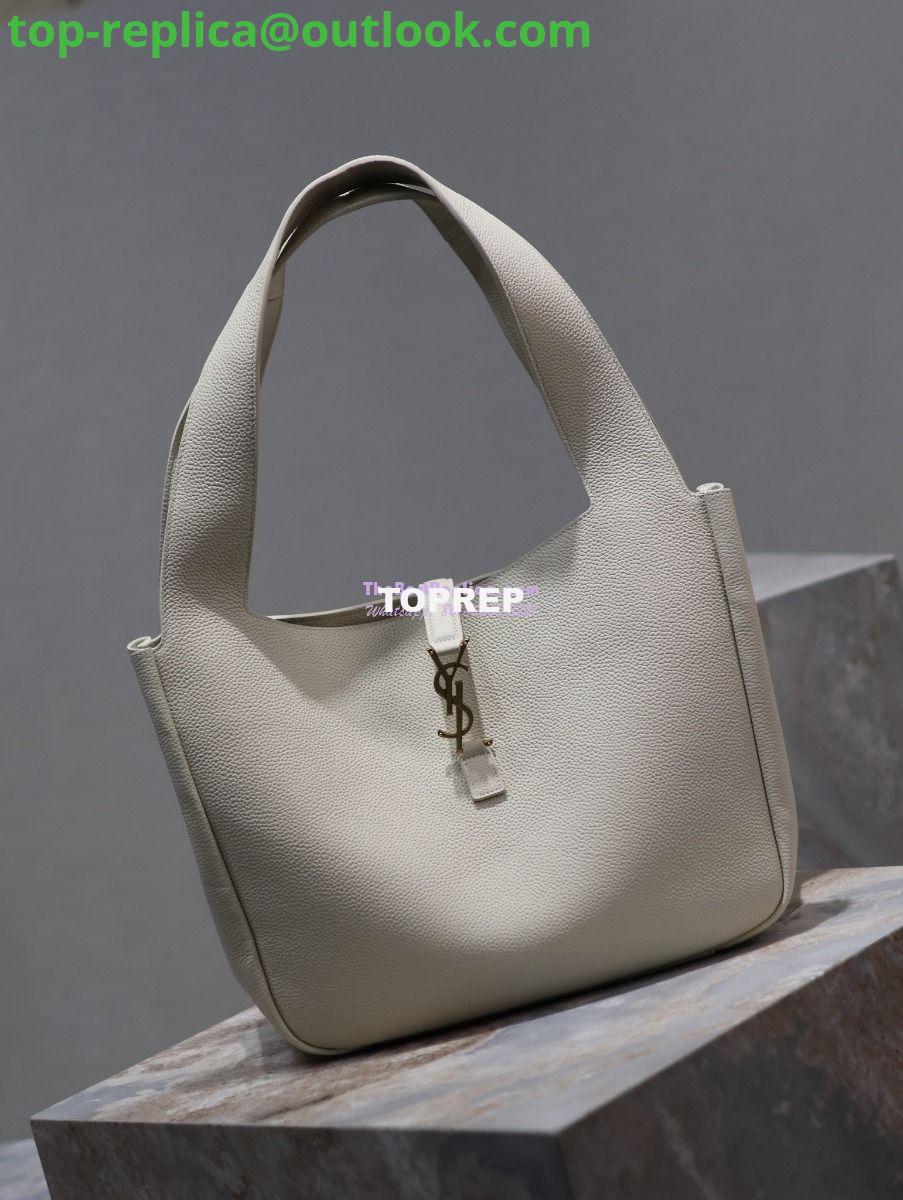 Replica YSL Saint Laurent Bea In Grained Leather 763435 White 5 Replica YSL Saint Laurent Bea In Grained Leather 763435 White 5