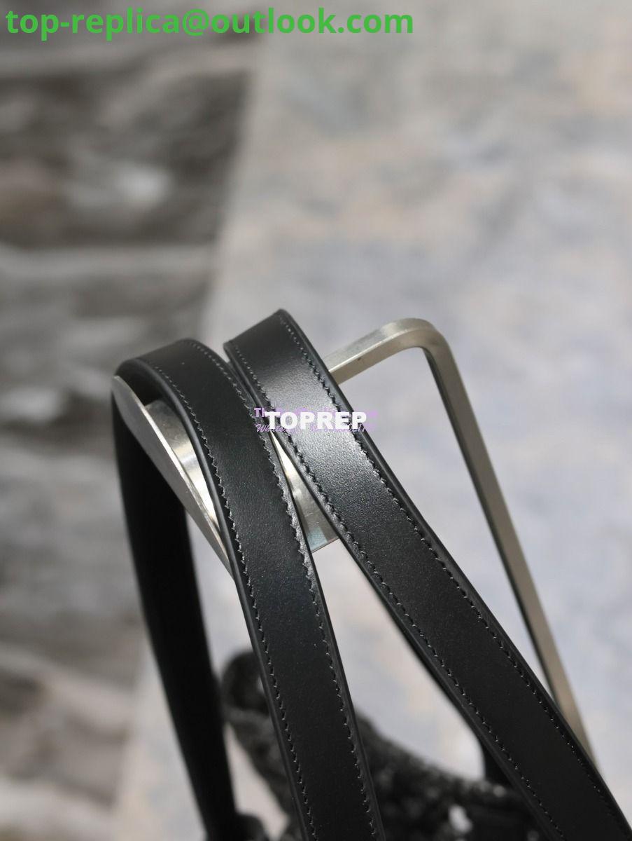 Replica YSL Saint Laurent Panier Medium Bag In Raffia 761457 Black 4 Replica YSL Saint Laurent Panier Medium Bag In Raffia 761457 Black 4