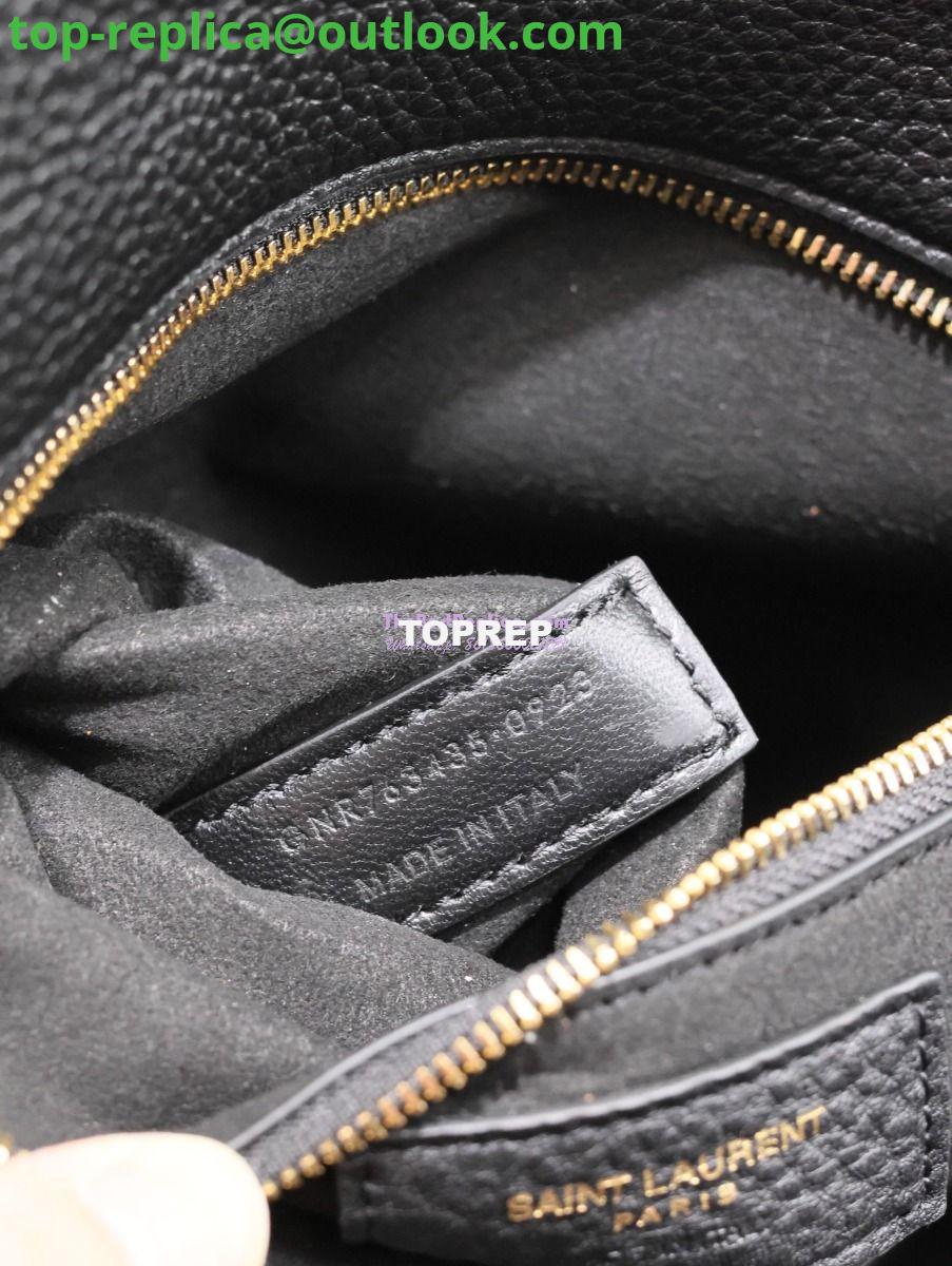 Replica YSL Saint Laurent Bea In Grained Leather 763435 Black 10 Replica YSL Saint Laurent Bea In Grained Leather 763435 Black 10