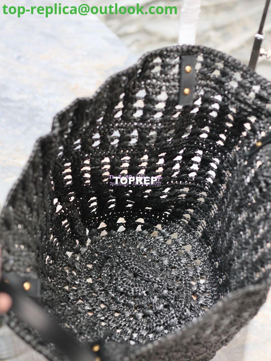 Replica YSL Saint Laurent Panier Medium Bag In Raffia 761457 Black 7 Replica YSL Saint Laurent Panier Medium Bag In Raffia 761457 Black 7