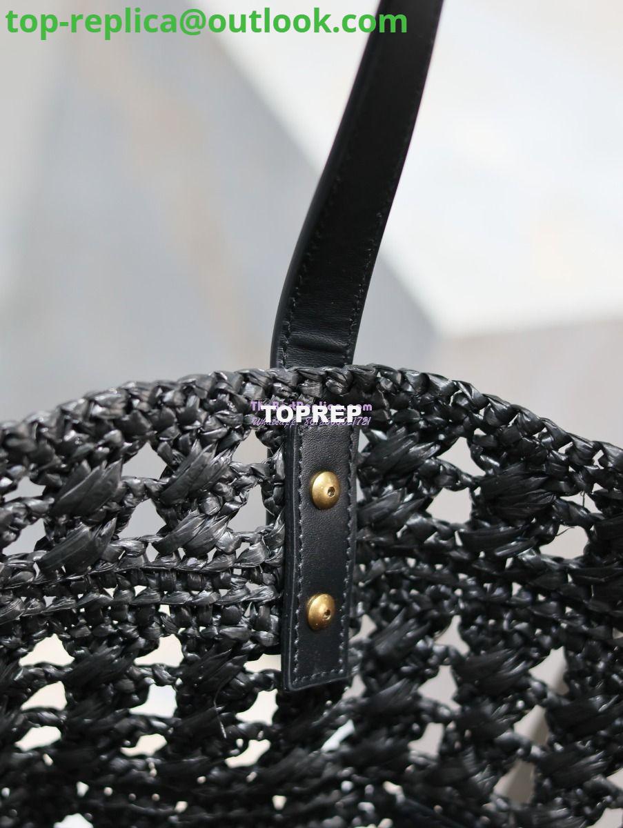 Replica YSL Saint Laurent Panier Medium Bag In Raffia 761457 Black 8 Replica YSL Saint Laurent Panier Medium Bag In Raffia 761457 Black 8