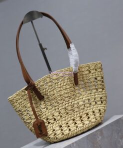 Replica YSL Saint Laurent Panier Small Bag In Raffia 761461 Natural 2