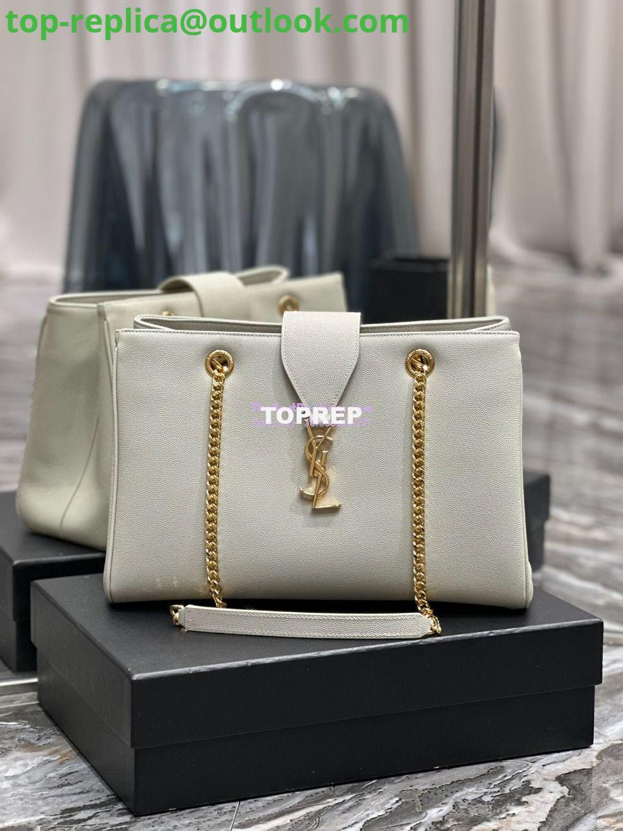Replica YSL Saint Laurent Cassandre Shopper Bag in Grained Calfskin 668900 White Replica YSL Saint Laurent Cassandre Shopper Bag in Grained Calfskin 668900 White