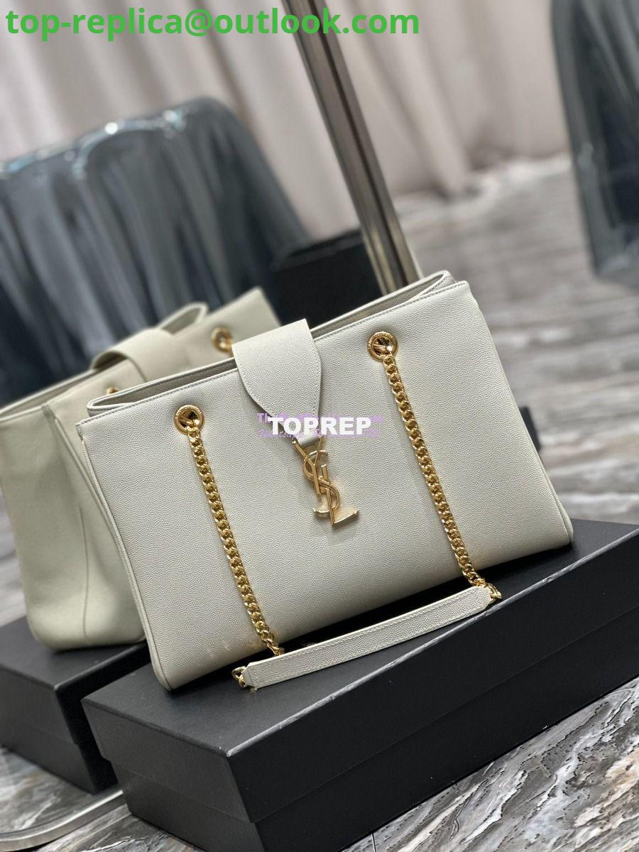 Replica YSL Saint Laurent Cassandre Shopper Bag in Grained Calfskin 668900 White 2 Replica YSL Saint Laurent Cassandre Shopper Bag in Grained Calfskin 668900 White 2