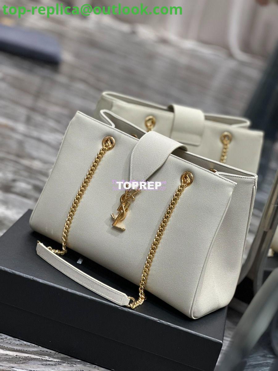 Replica YSL Saint Laurent Cassandre Shopper Bag in Grained Calfskin 668900 White 3 Replica YSL Saint Laurent Cassandre Shopper Bag in Grained Calfskin 668900 White 3