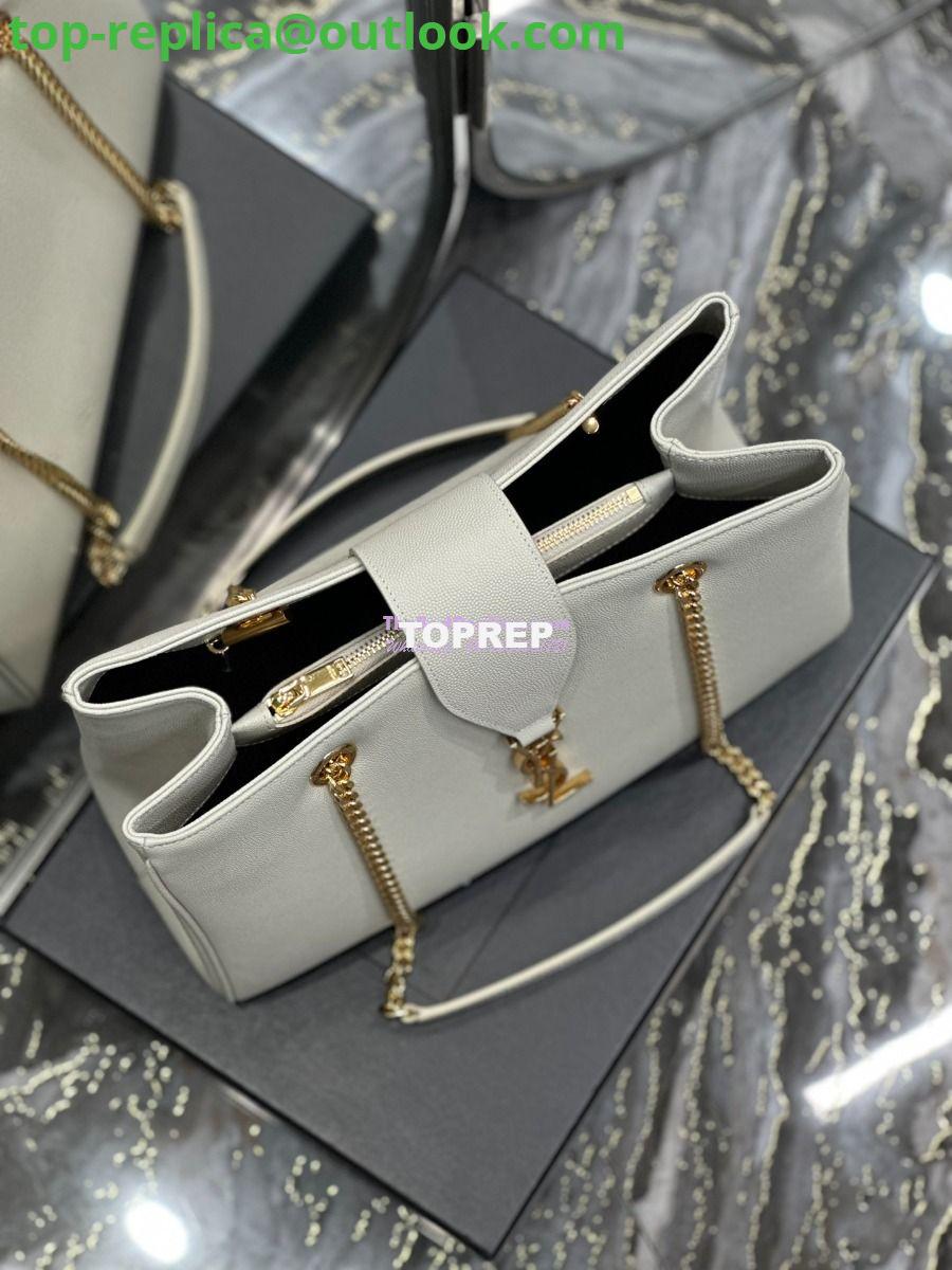 Replica YSL Saint Laurent Cassandre Shopper Bag in Grained Calfskin 668900 White 7 Replica YSL Saint Laurent Cassandre Shopper Bag in Grained Calfskin 668900 White 7
